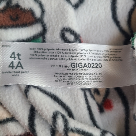 4T Fleece Santa Claus Christmas Footie Pajama VGUC unisex genderless - Picture 4 of 6